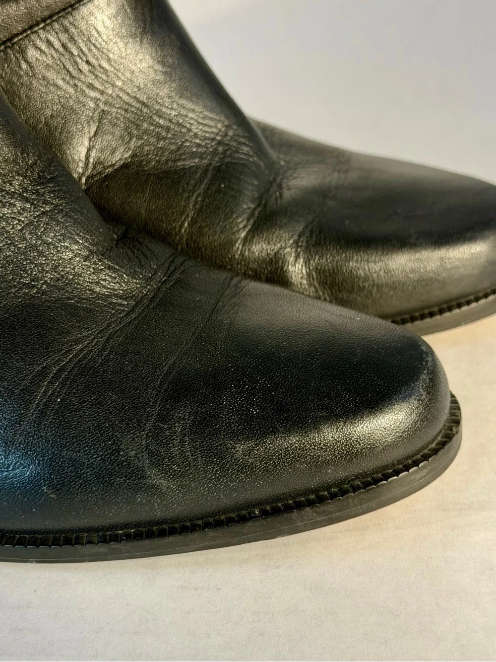 Laura Scott Sabine Vintage Classic Black Leather Calf High Women's Boots